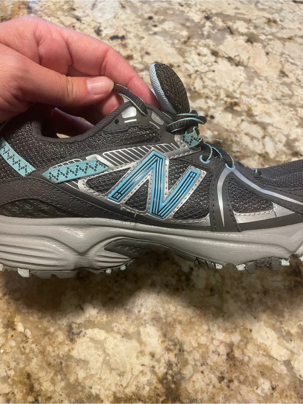 New balance Women's grey Athletic Running Shoes with Teal Accents